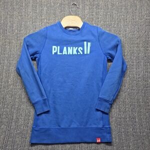 Planks Clothing Ski Sweatshirt Women's‎ Blue Crewneck Jumper Size WX Fits M/L
